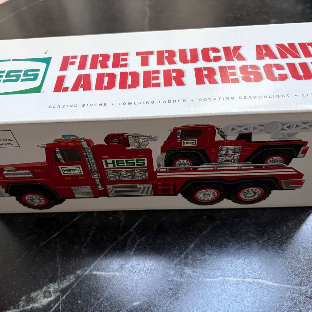 HESS 2015 COLLECTABLE TOY FIRE TRUCK AND LADDER RESCUE - NIB, UNOPENED; UNUSED